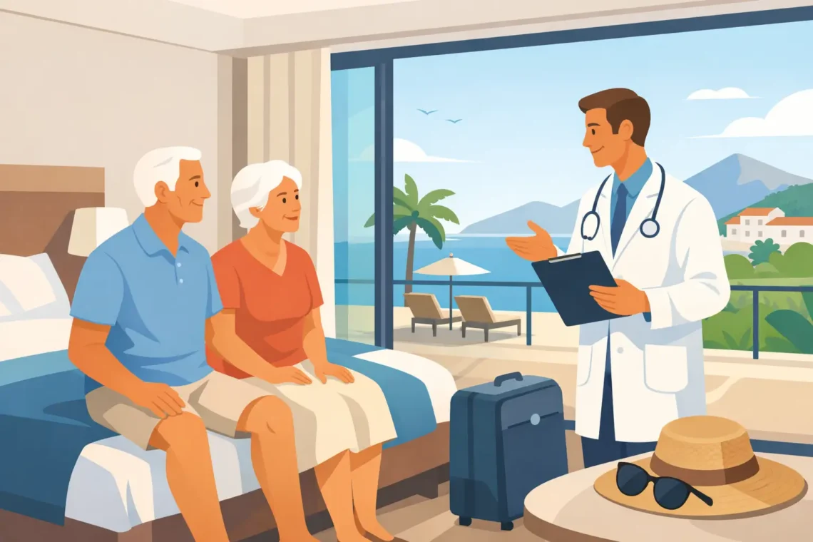 Kan ældre få lægebesøg på hotellet i Spanien?