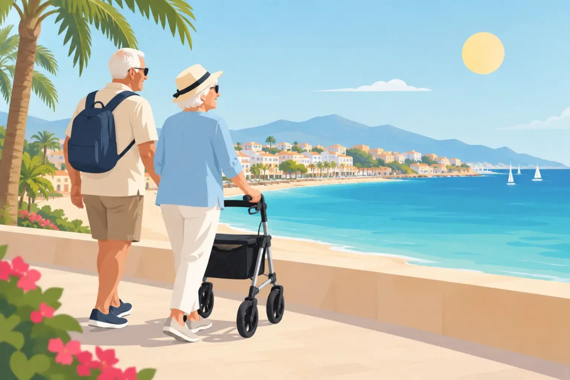 Eksempel på seniorrejse med rollator til Solkysten